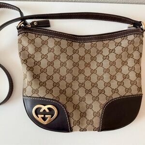 Gucci GG Canvas Lovely Heart Crossbody Bag